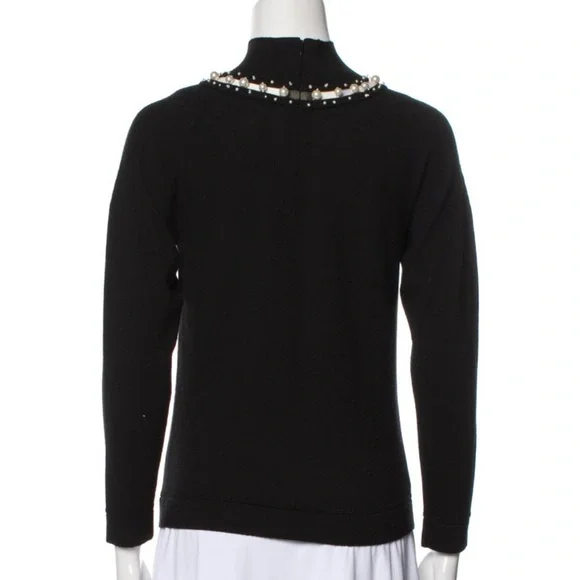 Oscar De La Renta Pearl Turtle Neck Sweater